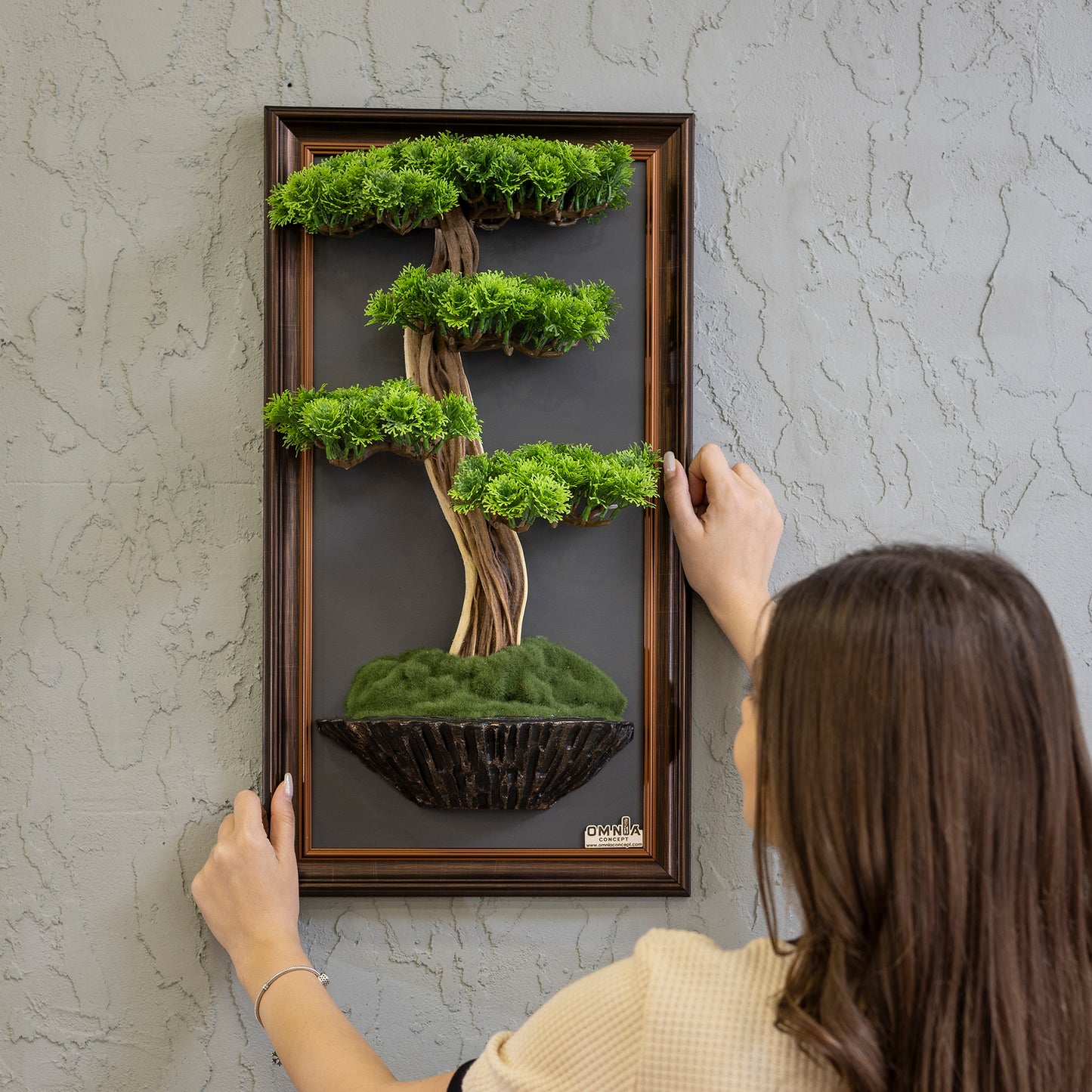 Bonsai Tree Tableau - 7 - Tree Portrait, Tree Wall Art, Tree Wall Decor, Wallboard, Home Decoration, Handmade