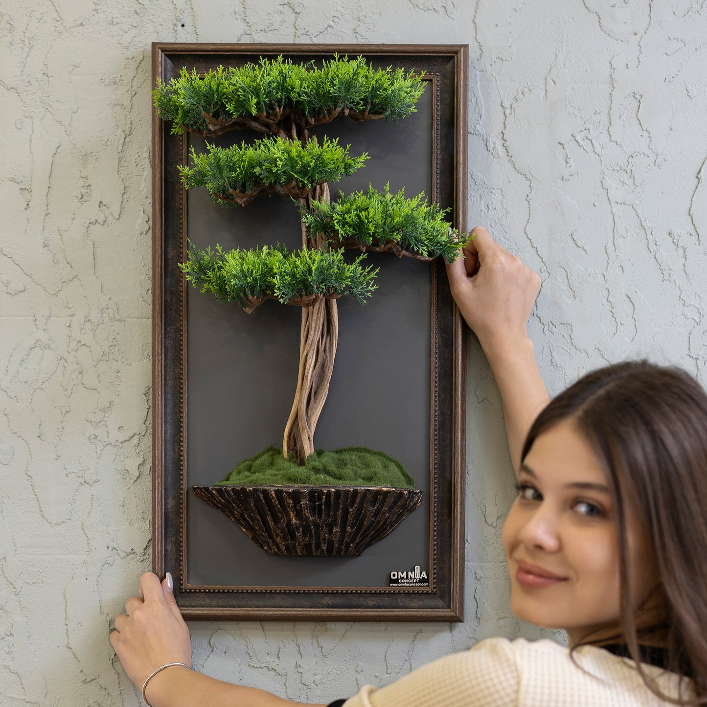 Bonsai Tree Tableau - 1 - Tree Portrait, Tree Wall Art, Tree Wall Decor, Wallboard, Home Decoration, Handmade