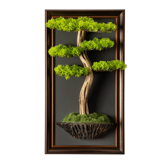 Bonsai Tree Tableau - 6 - Tree Portrait, Tree Wall Art, Tree Wall Decor, Wallboard, Home Decoration, Handmade
