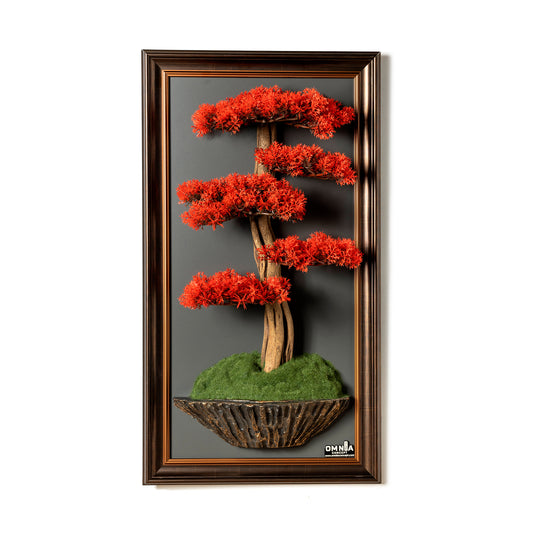 Bonsai Tree Tableau - 6-1 - Tree Portrait, Tree Wall Art, Tree Wall Decor, Wallboard, Home Decoration, Handmade
