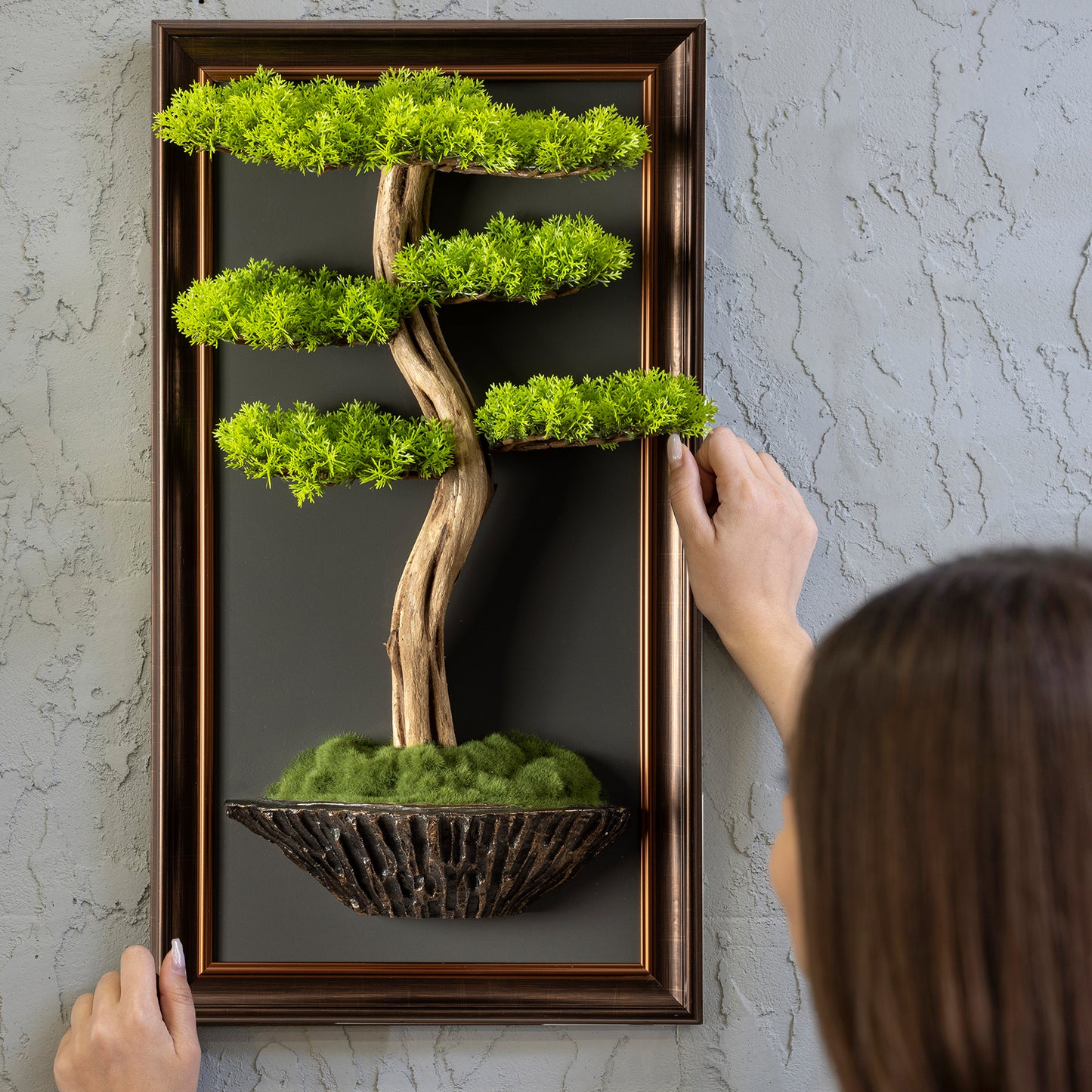 Bonsai Tree Tableau - 6 - Tree Portrait, Tree Wall Art, Tree Wall Decor, Wallboard, Home Decoration, Handmade